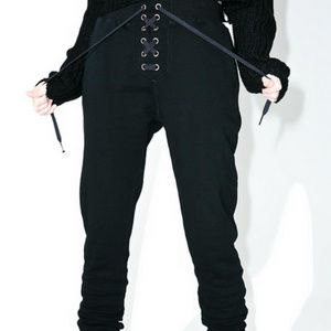 DOLLS KILL Night Kick Back Lace-Up Sweats (S)